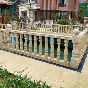 宿迁黄金麻花岗岩石材栏杆，扶手，将军柱，花瓶柱