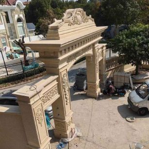 宿迁 黄金麻荔枝面花岗岩别墅门楼