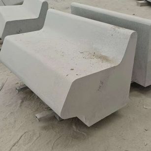 宿迁 芝麻白花岗岩异形坐凳，石凳