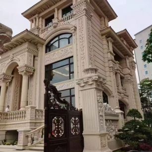 宿迁 黄金麻花岗岩别墅外墙干挂效果展示