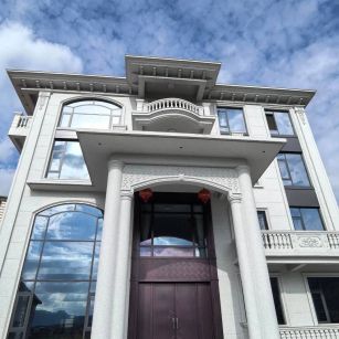 宿迁白麻别墅外墙干挂石材效果示例