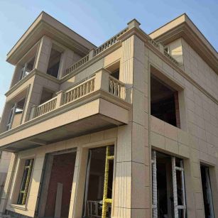 宿迁 黄金麻花岗岩石材荔枝面外墙干挂效果展示