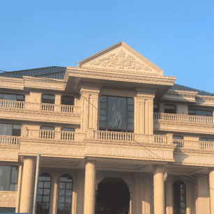 宿迁黄金麻别墅外墙干挂石材效果示例