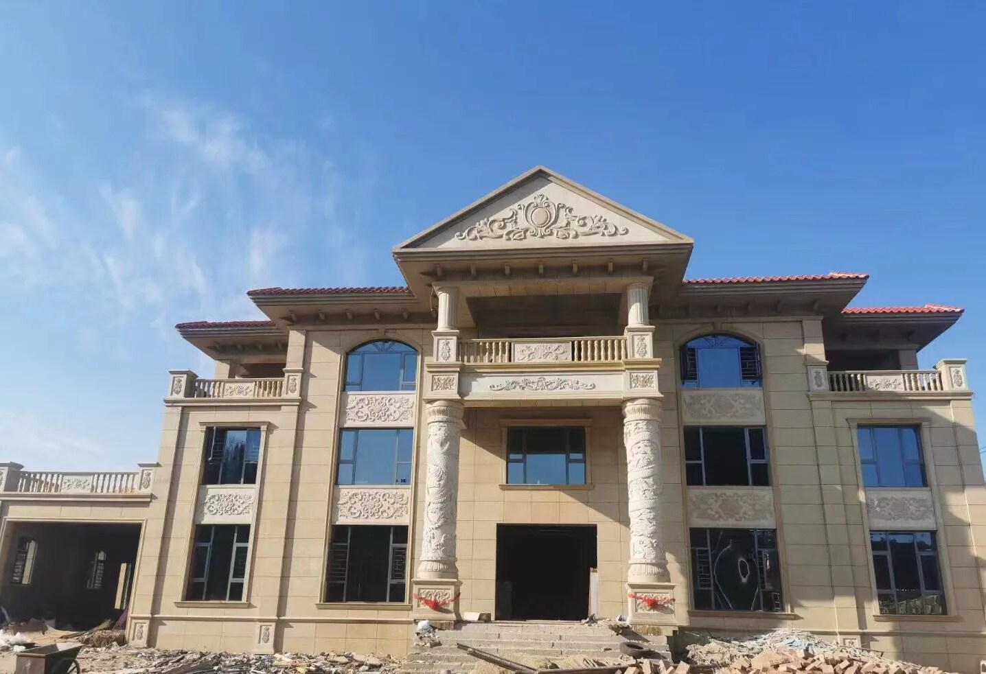 宿迁 黄金麻花岗岩别墅外墙干挂