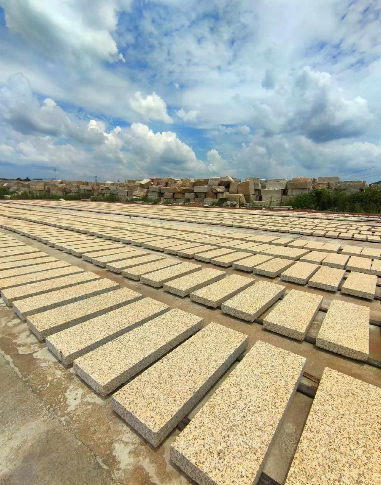 宿迁 黄金麻荔枝面花岗岩石材地铺石防护中