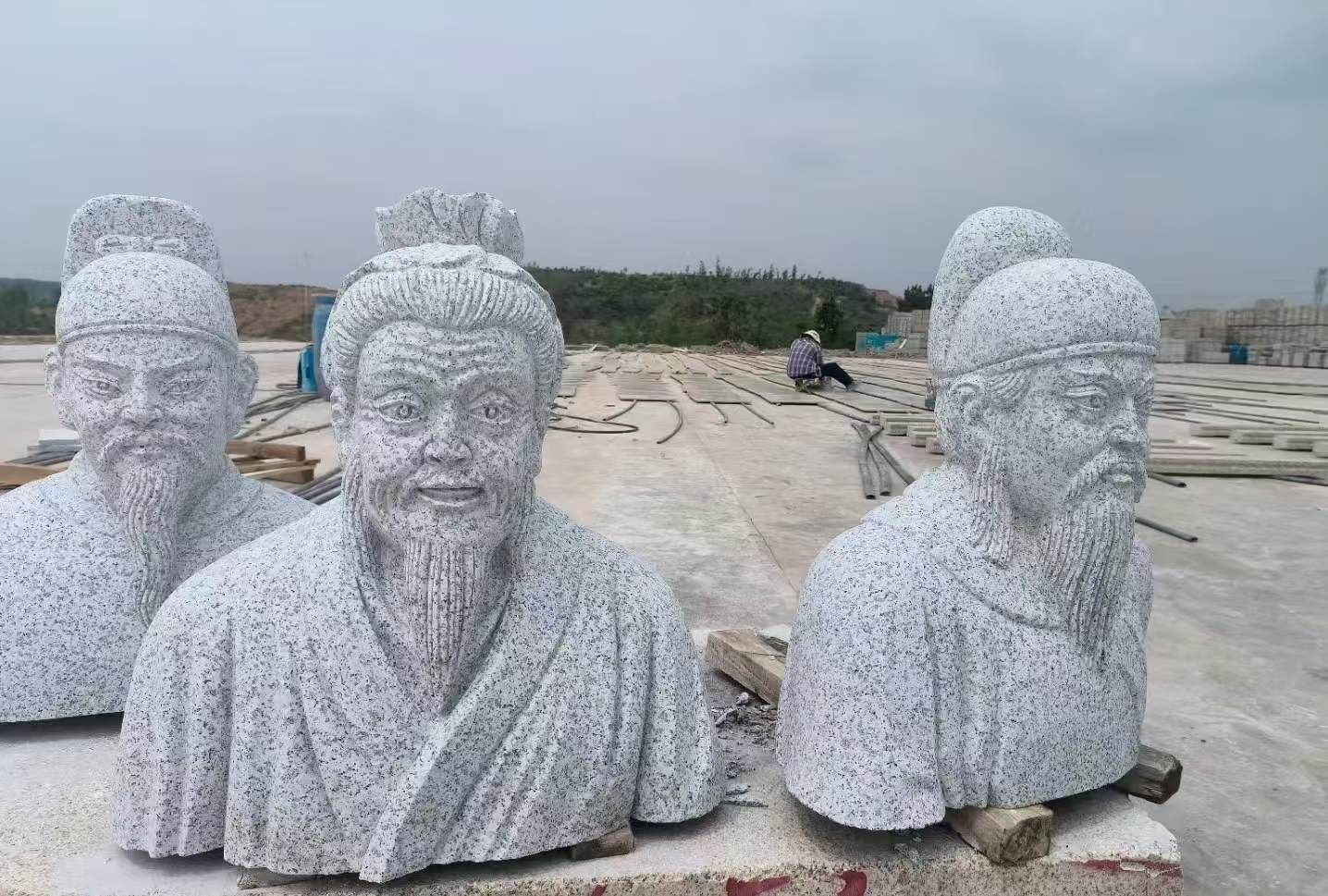 宿迁 白麻花岗岩石材人物立体雕刻