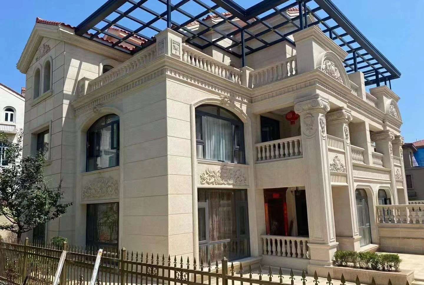 宿迁 黄金麻花岗岩荔枝面别墅外墙干挂